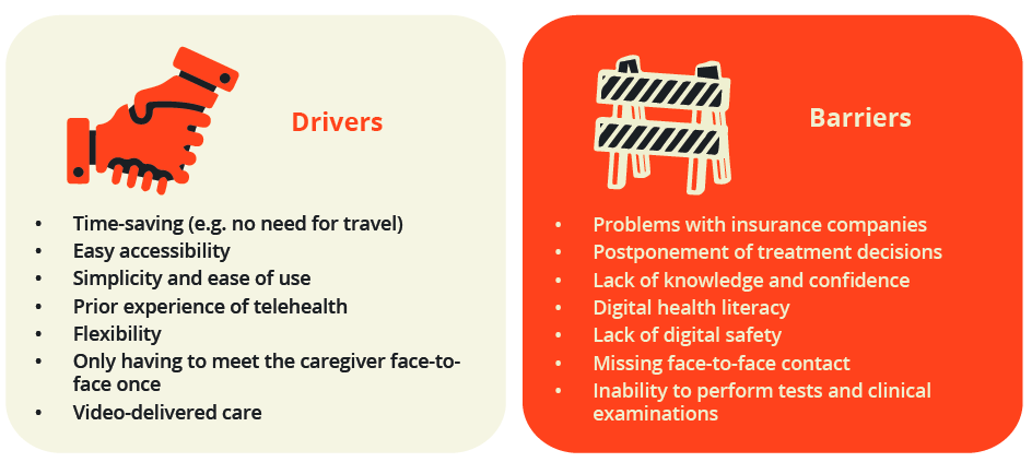 A list of patient and HPR drivers and barriers